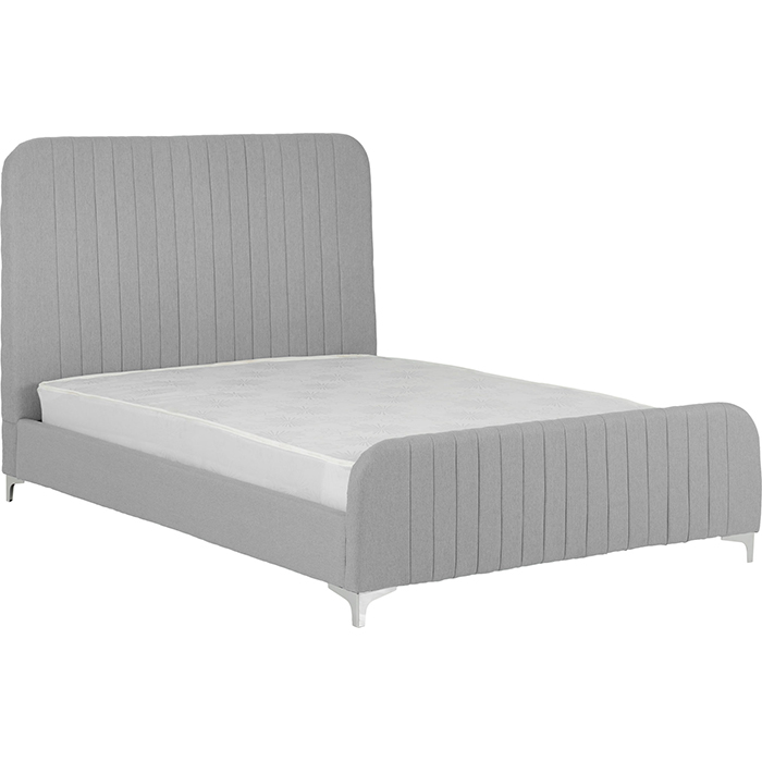 Hampton 4'6" Bed Available In Light Grey And Teal Fabric - Click Image to Close